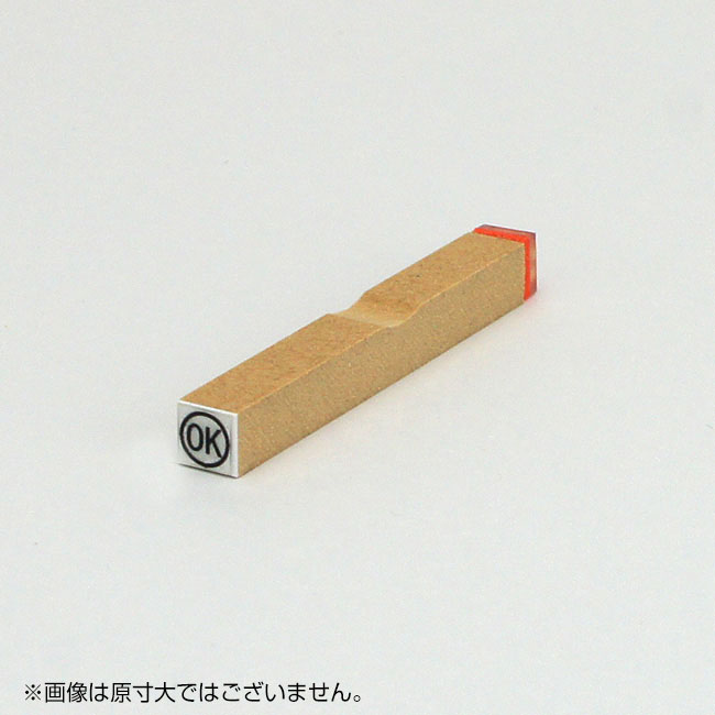 チェック ゴム印 【OK】枠あり サイズ：6mm×6mm