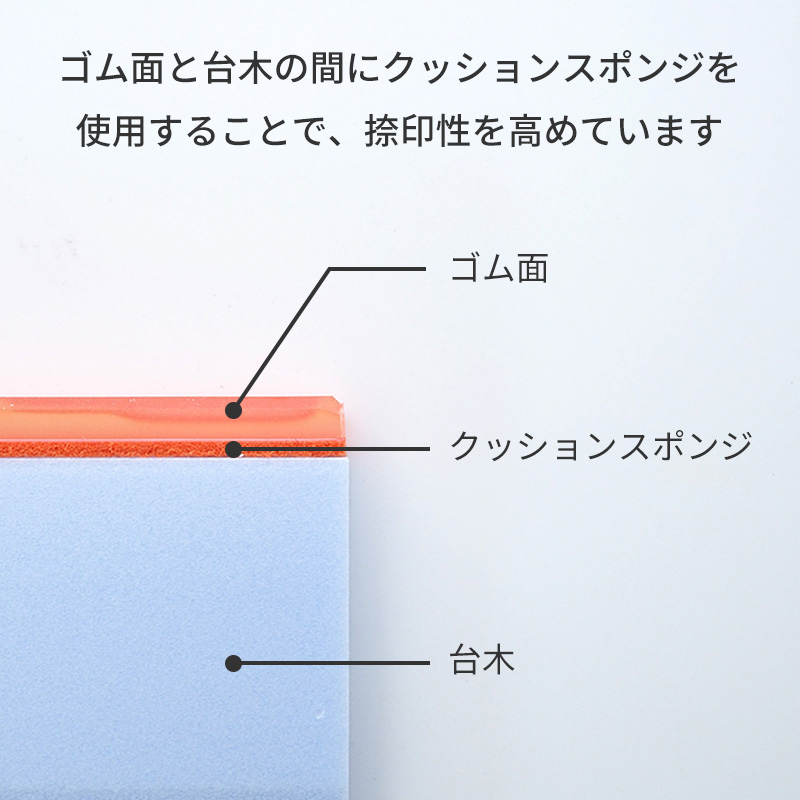 テキスト入稿 カラー台木ゴム印 5.5×55mm