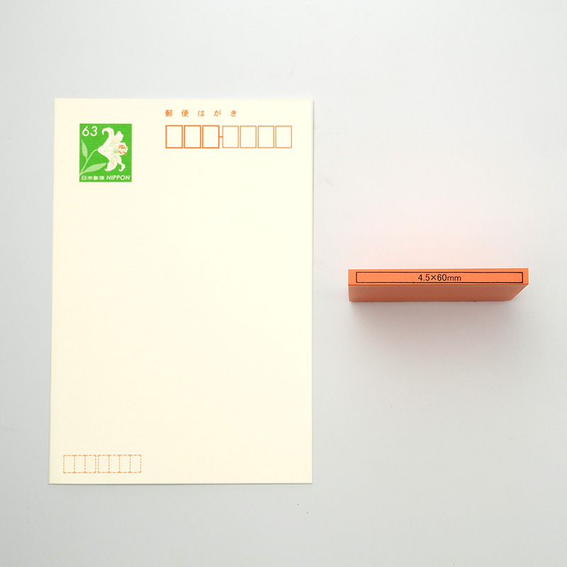 カラー台木氏名印 ゴム印サイズ:4.5×60mm