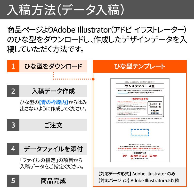 データ入稿 サンスタンパー E型 12×45mm